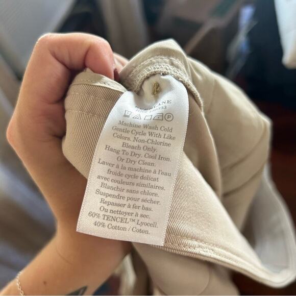 Everlane The Way-High Drape Pant Sandstone Cream Tan Trousers NWT Size 16S Short - Picture 7 of 9